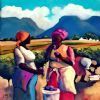 "Ladies Talking During Picking of Grapes "