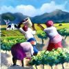 "Grape Pickers with Cape Dutch House in Background"