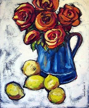 "Blue Jug with Lemons"