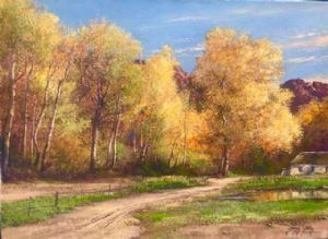 "Golden Poplars Near Calitzdorp"