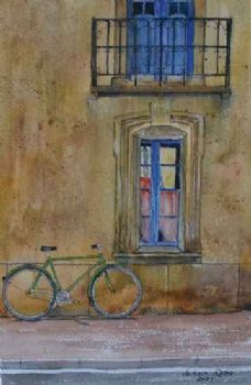 "Green Bike - Old Window"