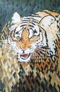 "Tiger Immerges from the Jungle"