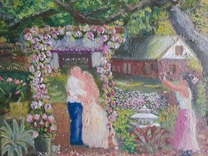 "Original oil Wedding in the Bush"