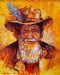 Old Man With  A Feather  In His Hat