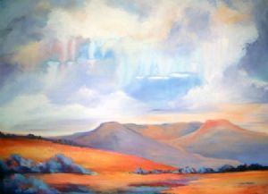 "Mountains aglow"