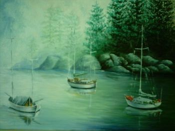 "Dropped Anchor in Misty Bay"