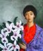 Chinese Woman with Lilies