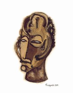 "African mask 19 (set of 2)"