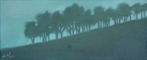"Hillside Trees Silhouette"
