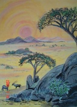 "Kalahari Gemsbok Sunset"