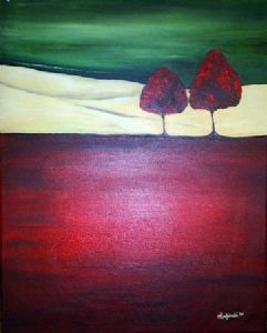 "Red Tree I (set of two)"