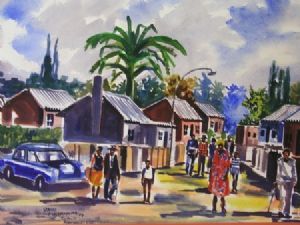 "Township Scene"