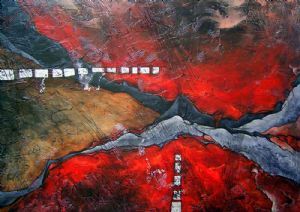 "Fire & Ice #1 Abstract Painting"