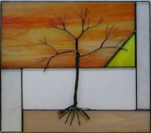 "Stained Glass Wall Hanging : Essential Nature Series - Sunset"