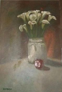 "Arrum Lilies and an apple"