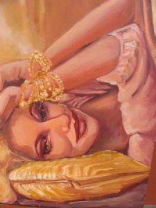 "Women with Pearls on Pillow"