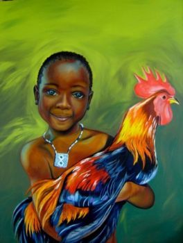 "Zulu Child and Chicken"