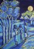 "African village blue and yellow"
