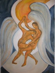 "Jacob wrestling with the Angel"