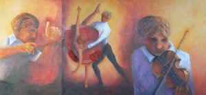 "Triptych: Conductor,Dancers,Violinist"