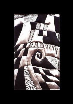 "Checkered Pattern Abstract in Metal"