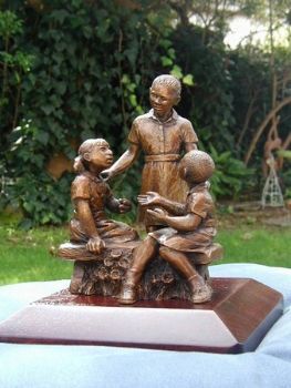 "Three Little Girls Sculpture"