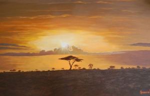 "Sunset in the African bushveld"