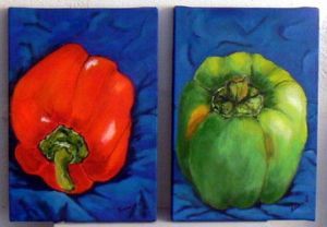 "Set of red and green pepper"