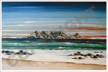 "Table Mountain beach scene"