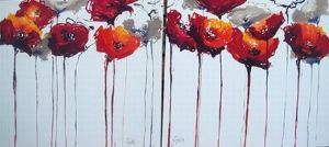 "Attention Poppies dyptych"