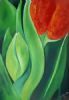 "Tulip in Orange (mixed mediums)"