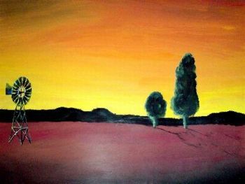 "Farm Sunset Landscape"