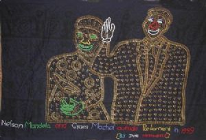 "Mandela and Graca Outside Parliments"