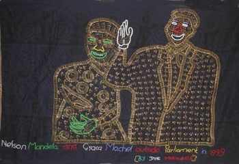 "Mandela and Graca Outside Parliments"