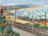 "Railway line and Muizenberg beach"