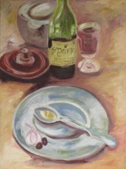 "Still Life with Red Wine"