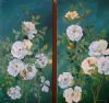 "White Dog Roses Diptych"