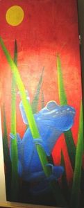 "Frog under a blood red sky"
