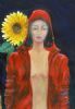 "Nude With Sunflower and Red Coat"