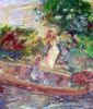 "Two Women and a Boat with Flowers"