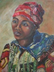"Woman with Red Headscarf"