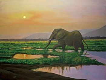 "Grazing Elephant"