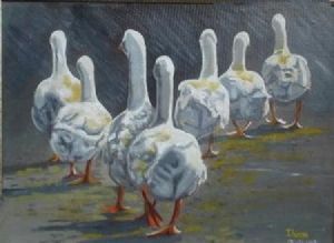 "Geese at Dawn Departure"
