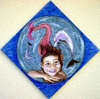 "Girl with Dolphins"