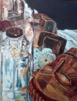 "Masks with bottles"