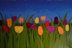 "Tulips in a Field"