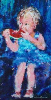 "Little Girl Eating Watermelon"