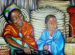 "basket lady and granchild"