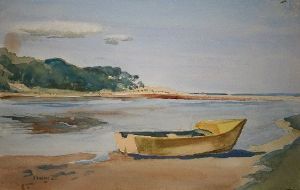 "Boat on Riverbank II"