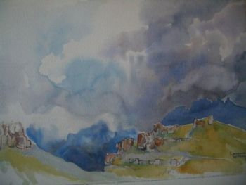 "Storm Gathering Drakensburg"